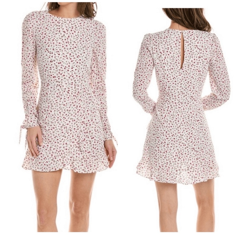 NWT 1.State Dress with Pink Floral or Ditsy Print In Ecru Size 6